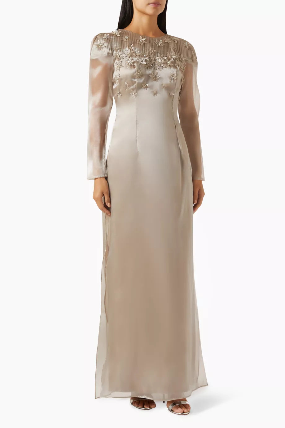 Embellished Maxi Dress in Organza