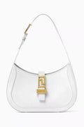 Small Greca Goddess Hobo Bag in Polished Leather