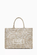 Large Athena Tote Bag in Barocco Jacquard Canvas