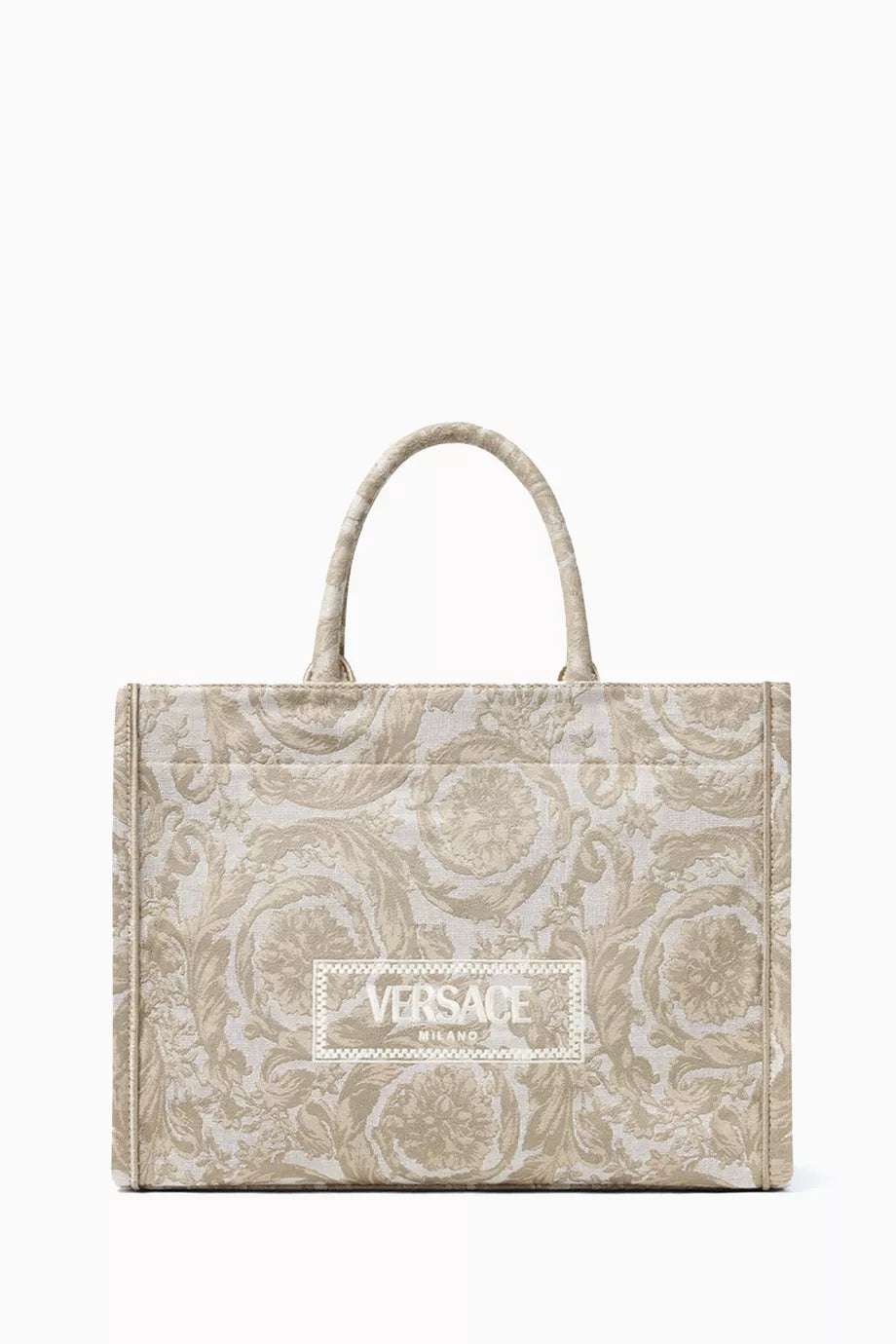 Large Athena Tote Bag in Barocco Jacquard Canvas