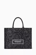 Large Athena Tote Bag in Barocco Jacquard Canvas