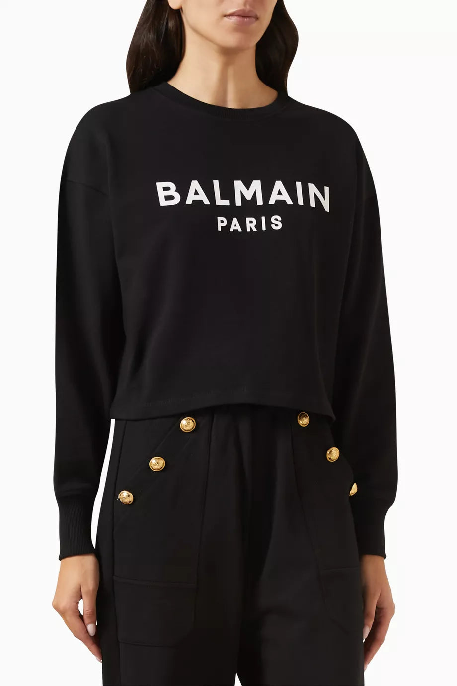 Logo-print Crop Sweatshirt in Cotton
