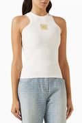 PB-embroidered Tank Top in Cotton-blend