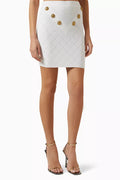Lion Button Mini Skirt in Viscose