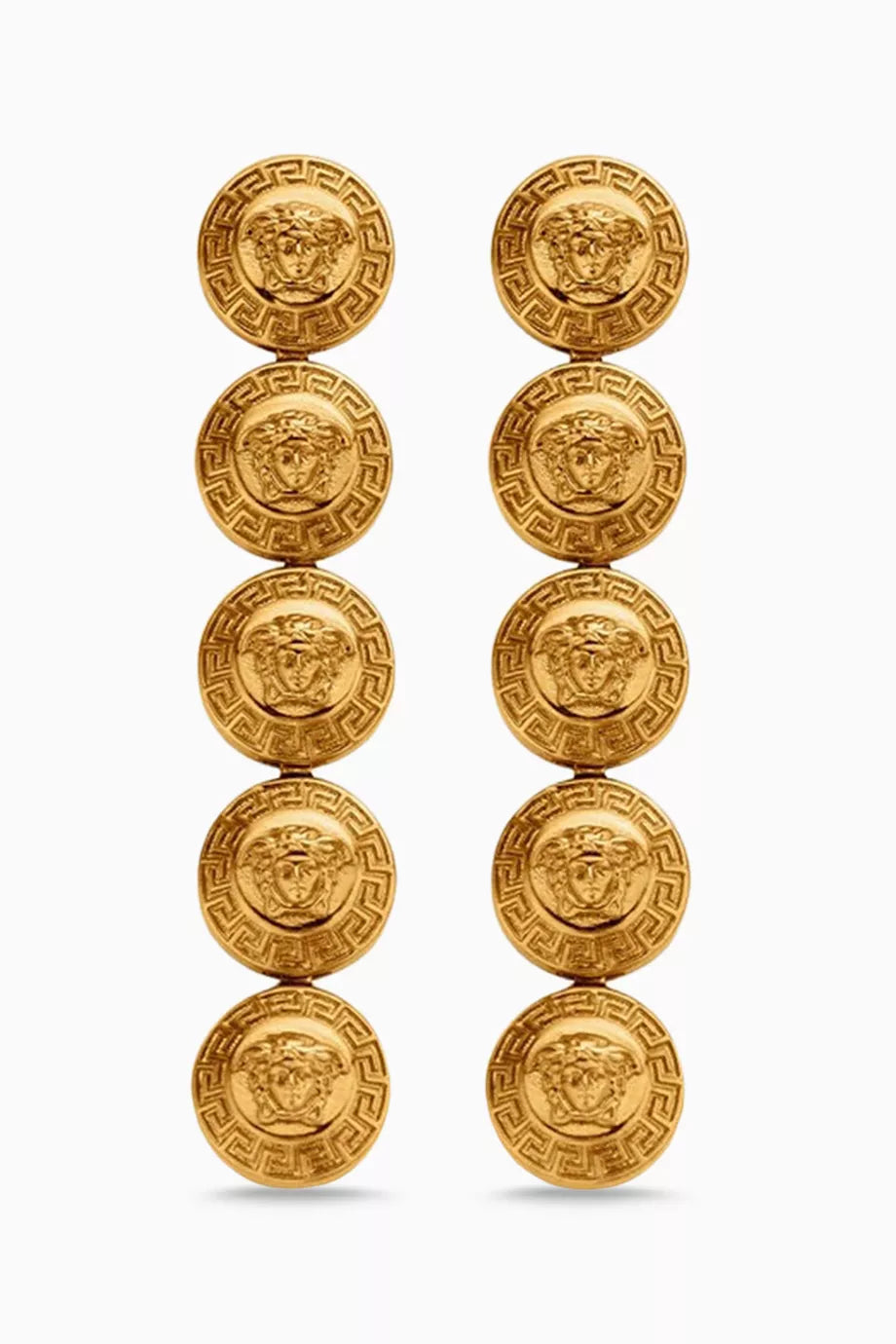 Tribute Medusa Drop Earrings in Metal