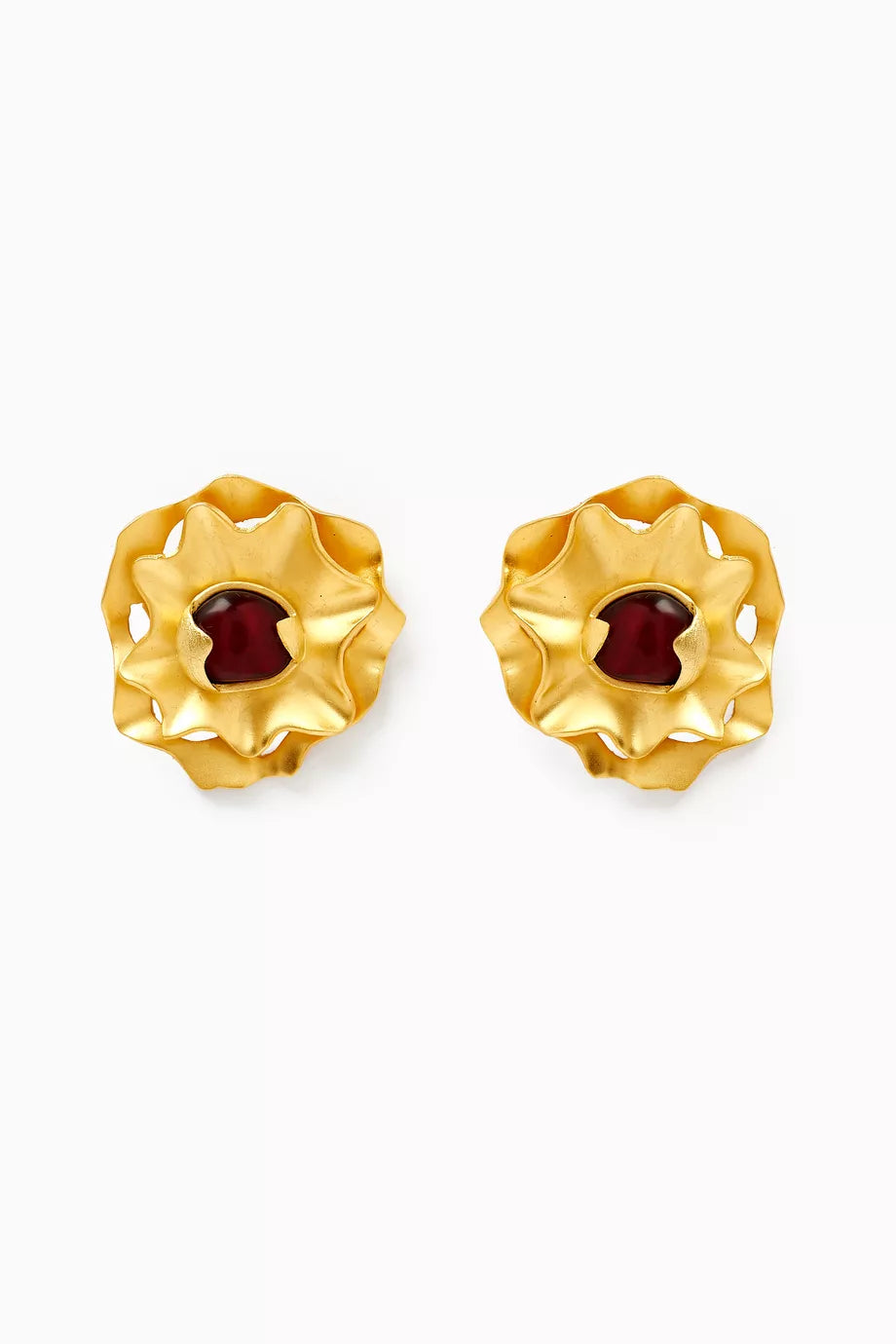 Eclipse Stud Earrings in 18kt Gold-plated Brass