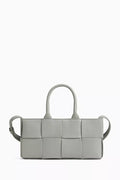 Mini East-West Arco Tote Bag in Intreccio Leather