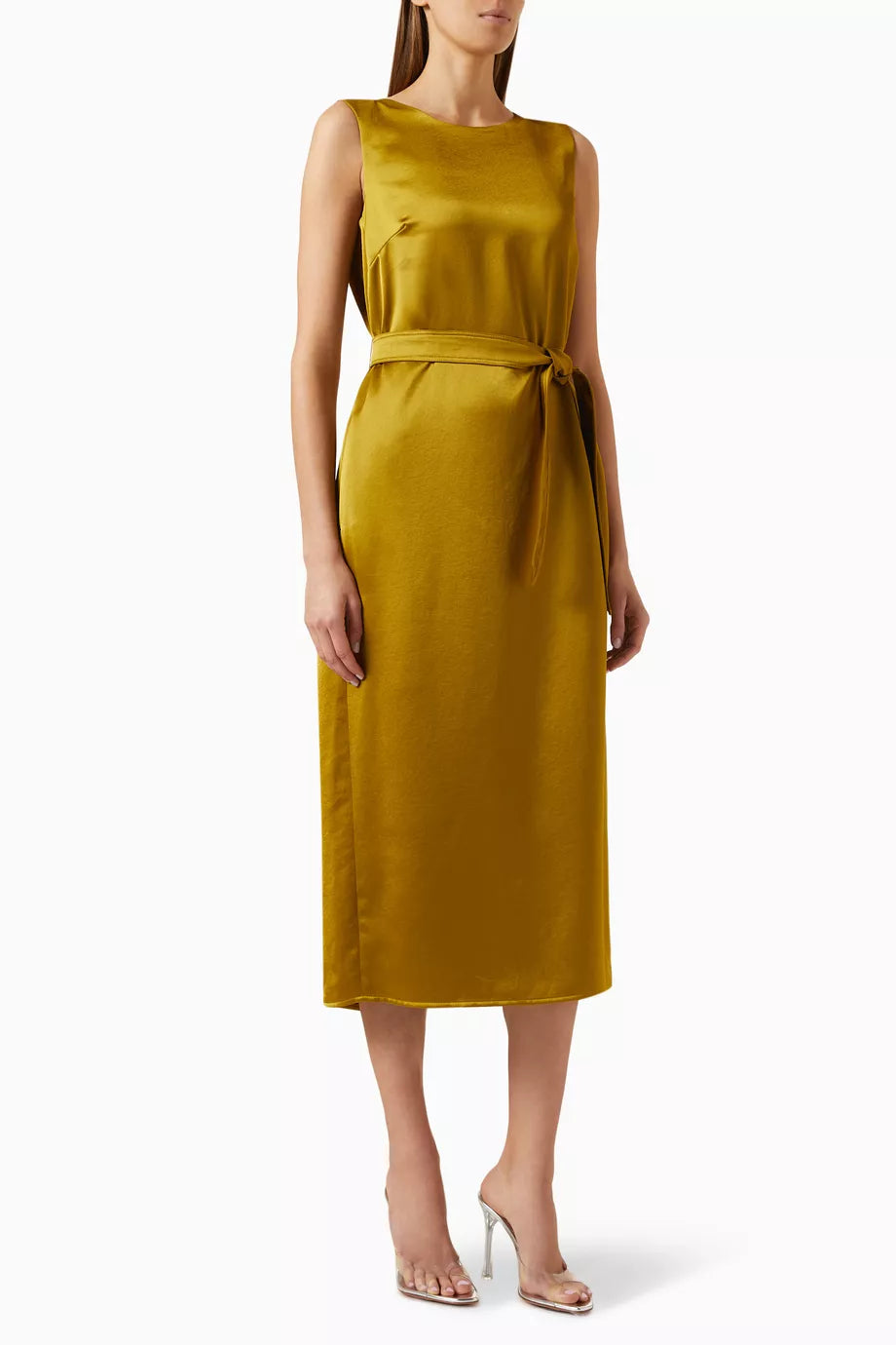 Baiardo Belted Dress in Satin