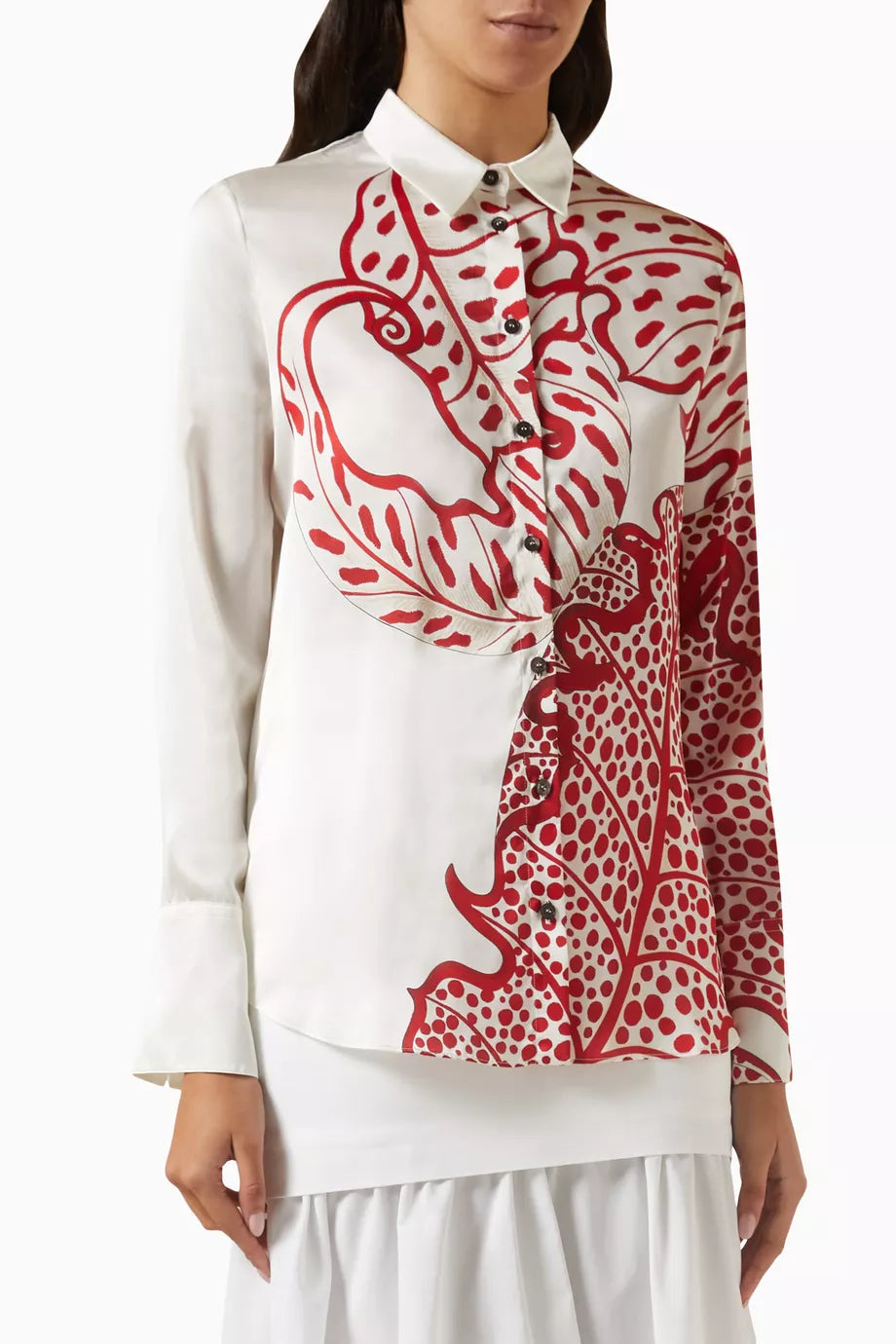 Foliage Print Shirt in Silk