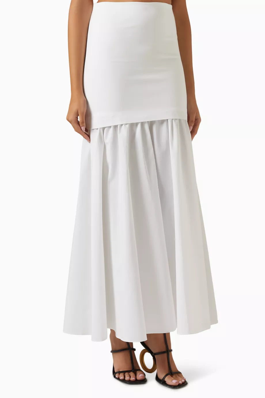Flared Skirt in Cotton-blend Faille