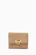 Gancini Clasp Compact Wallet in Patent Leather