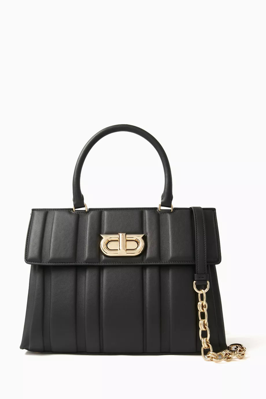 Gancini Top Handle Bag in Leather