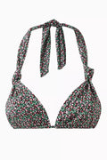 Kealy Triangle Halter Bikini Top in Stretch Nylon