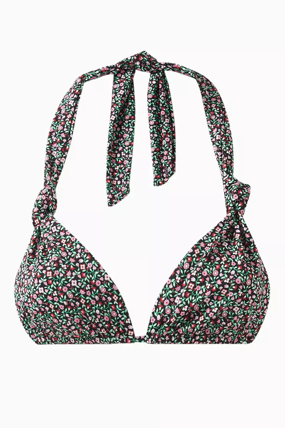 Kealy Triangle Halter Bikini Top in Stretch Nylon