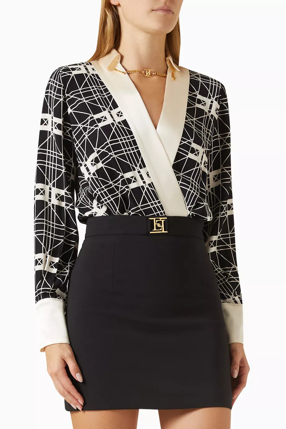 Crossover Blouse in Viscose-georgette