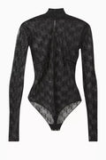 Logo Bodysuit in Tulle