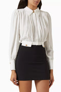 Cropped Blouse in Viscose-georgette