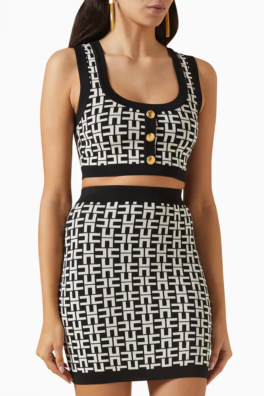 Crop Top in Jacquard-viscose