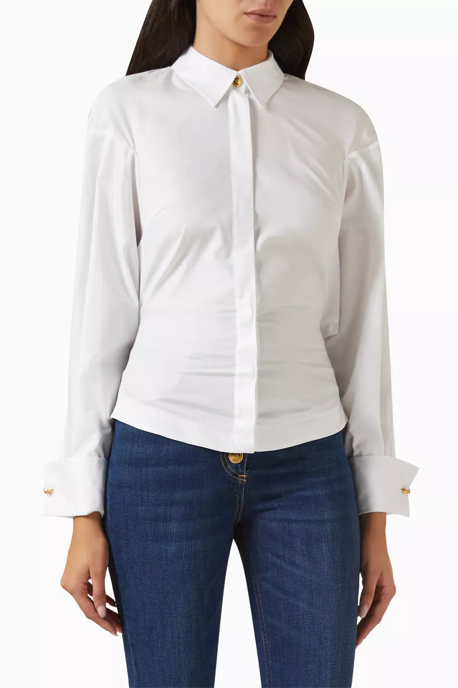 Gathered Shirt in Cotton-poplin