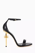 Logo Heel 105 Sandals in Leather