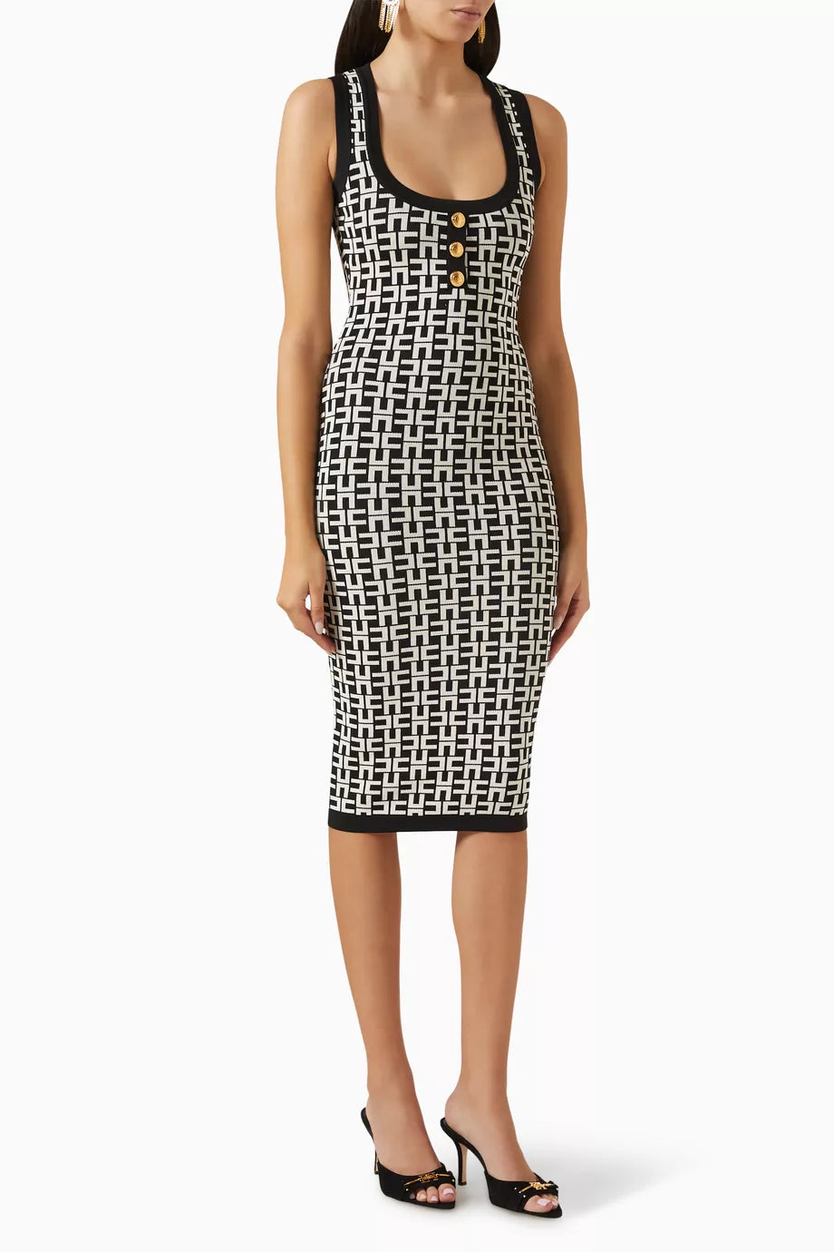 Midi Dress in Jacquard-viscose