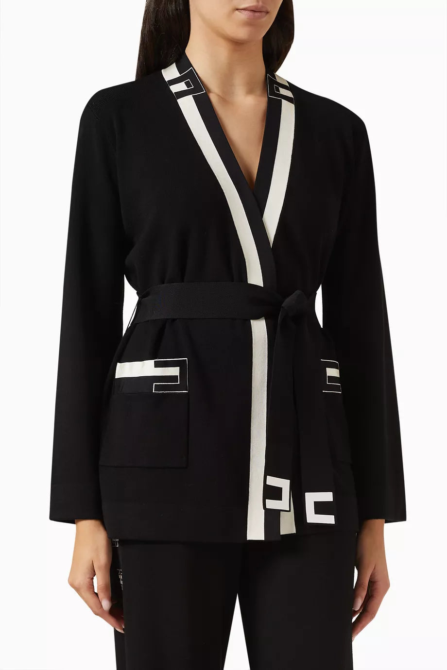 Kimono Cardigan in Jacquard-viscose