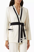Kimono Cardigan in Jacquard-viscose