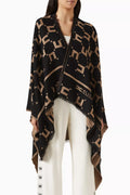 Logo Cape in Jacquard Viscose-wool