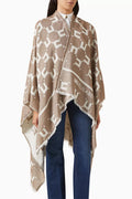 Logo Cape in Jacquard Viscose-wool