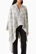 Logo Cape in Jacquard Viscose-wool