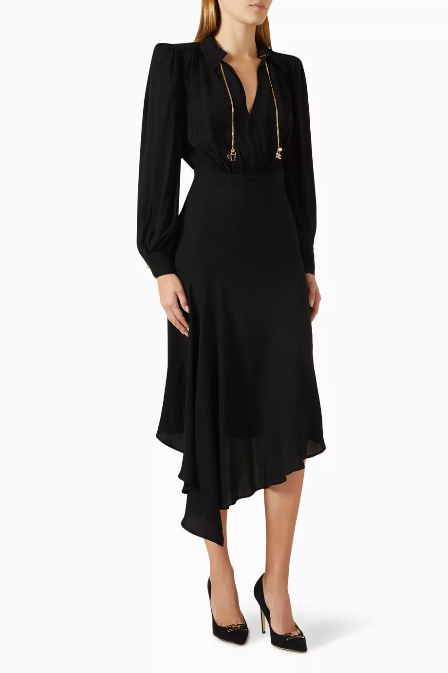 Asymmetric Shirt Dress in Georgette