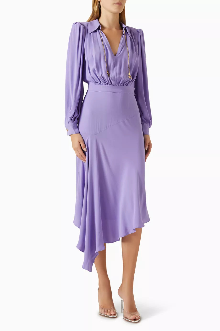 Asymmetric Shirt Dress in Georgette