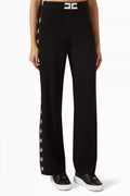 Logo Band Palazzo Pants in Viscose-knit