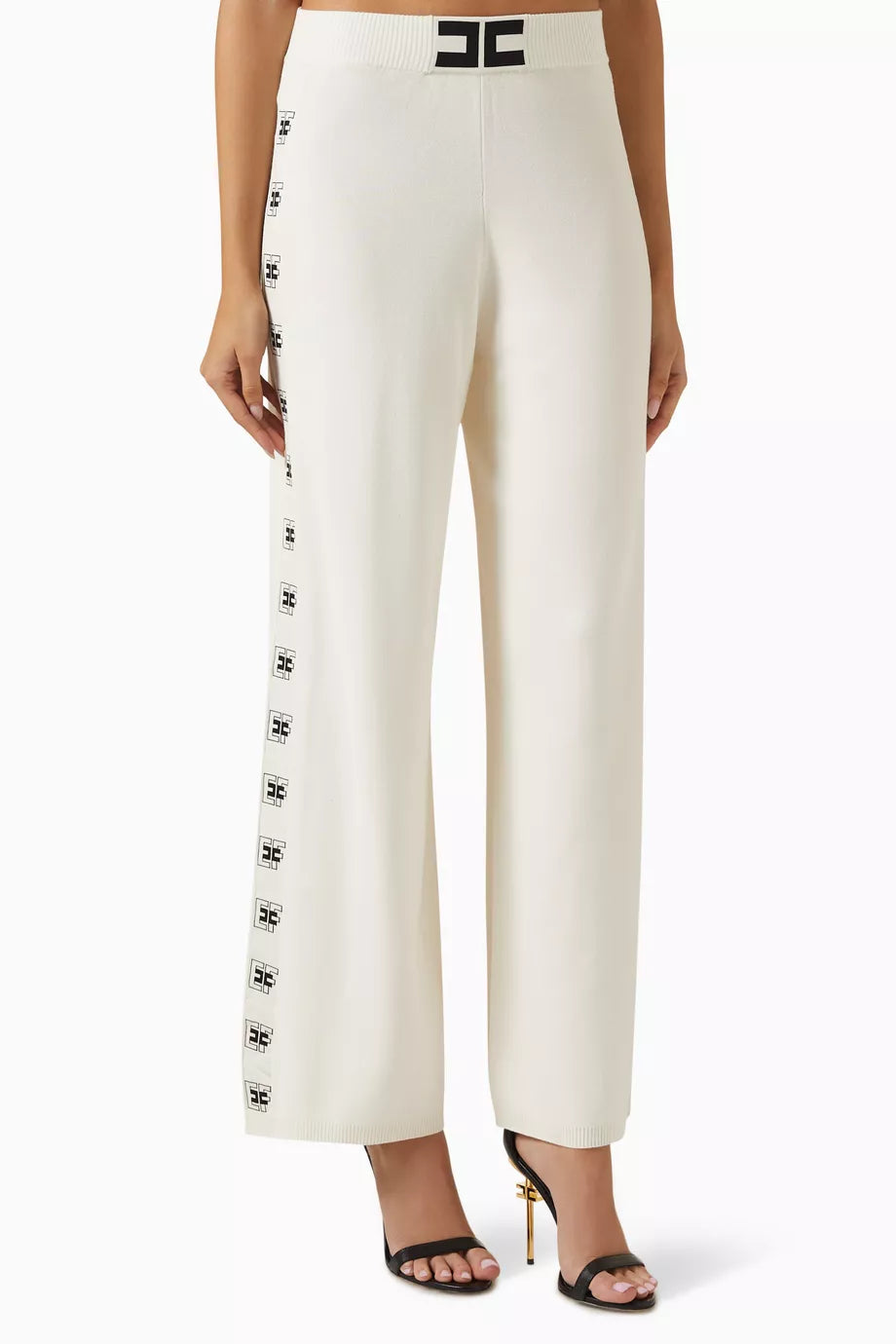 Logo Band Palazzo Pants in Viscose-knit