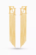Logo Pendant Earrings in Metal