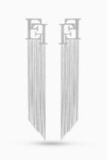 Logo Pendant Earrings in Metal
