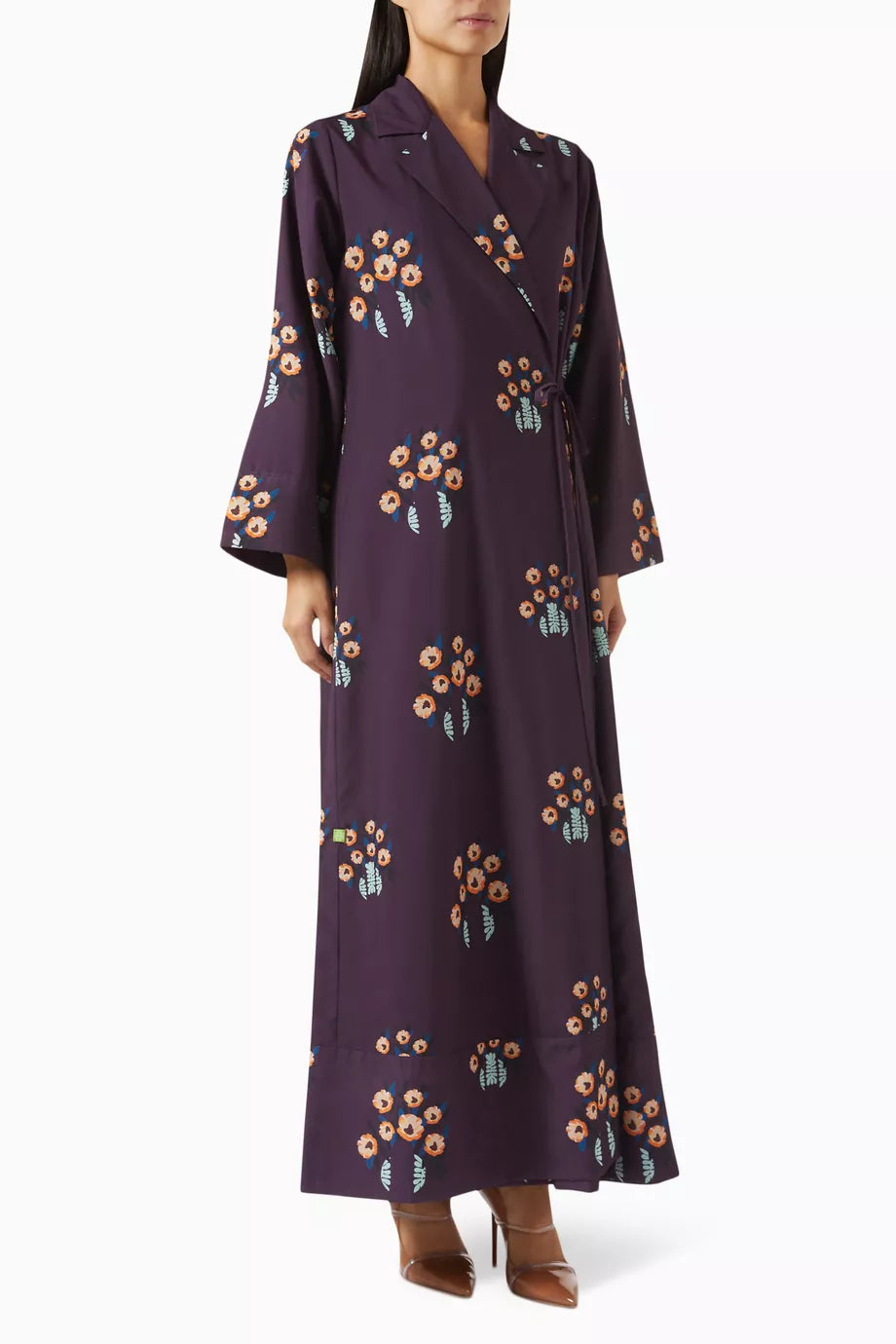 Floral-print Abaya in Cotton