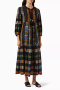 Embroidered Maxi Dress in Cotton-blend