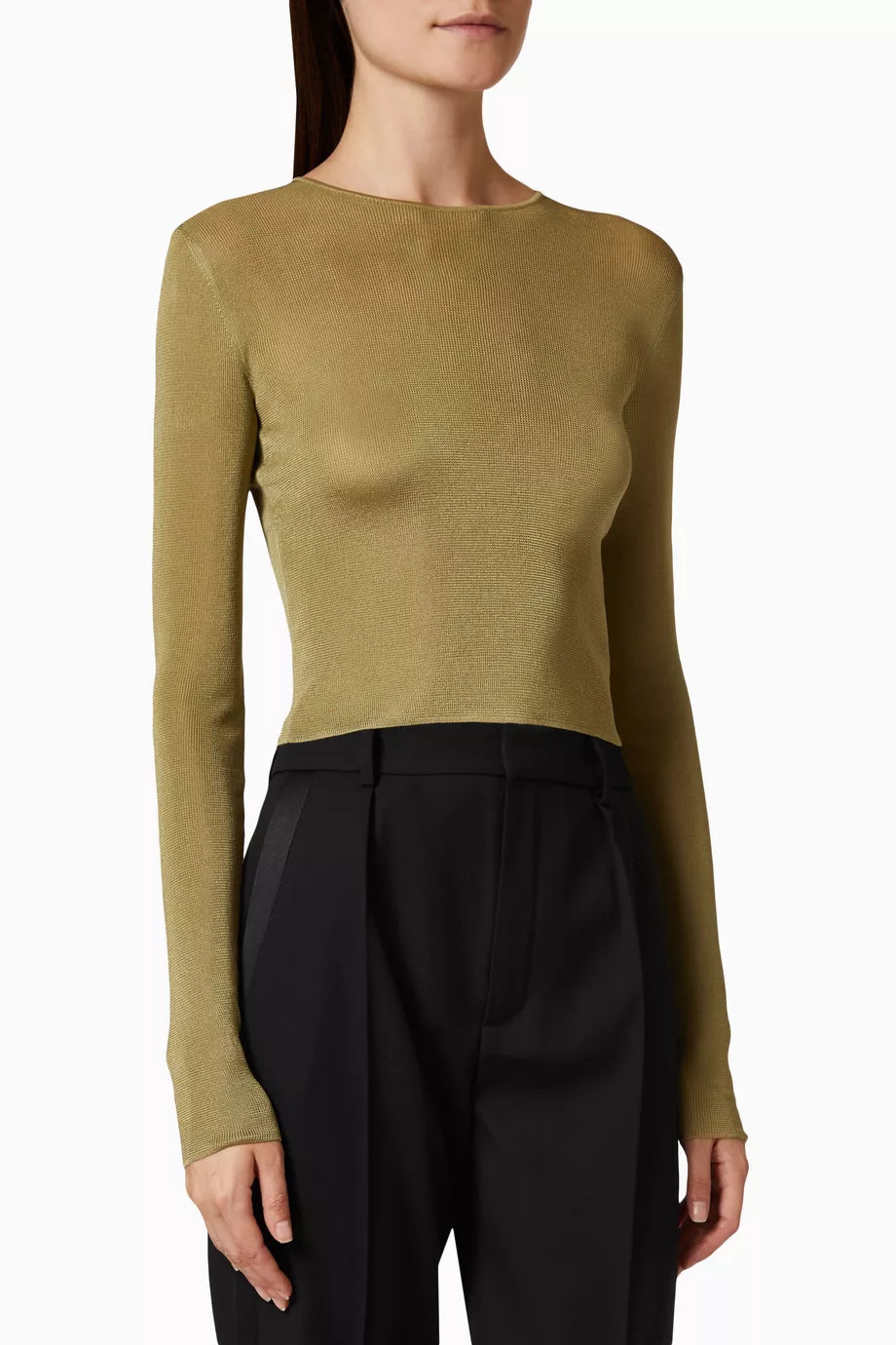 Cropped Top in Ribbed Knit