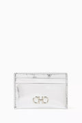 Gancini Card Holder in Hammered Leather
