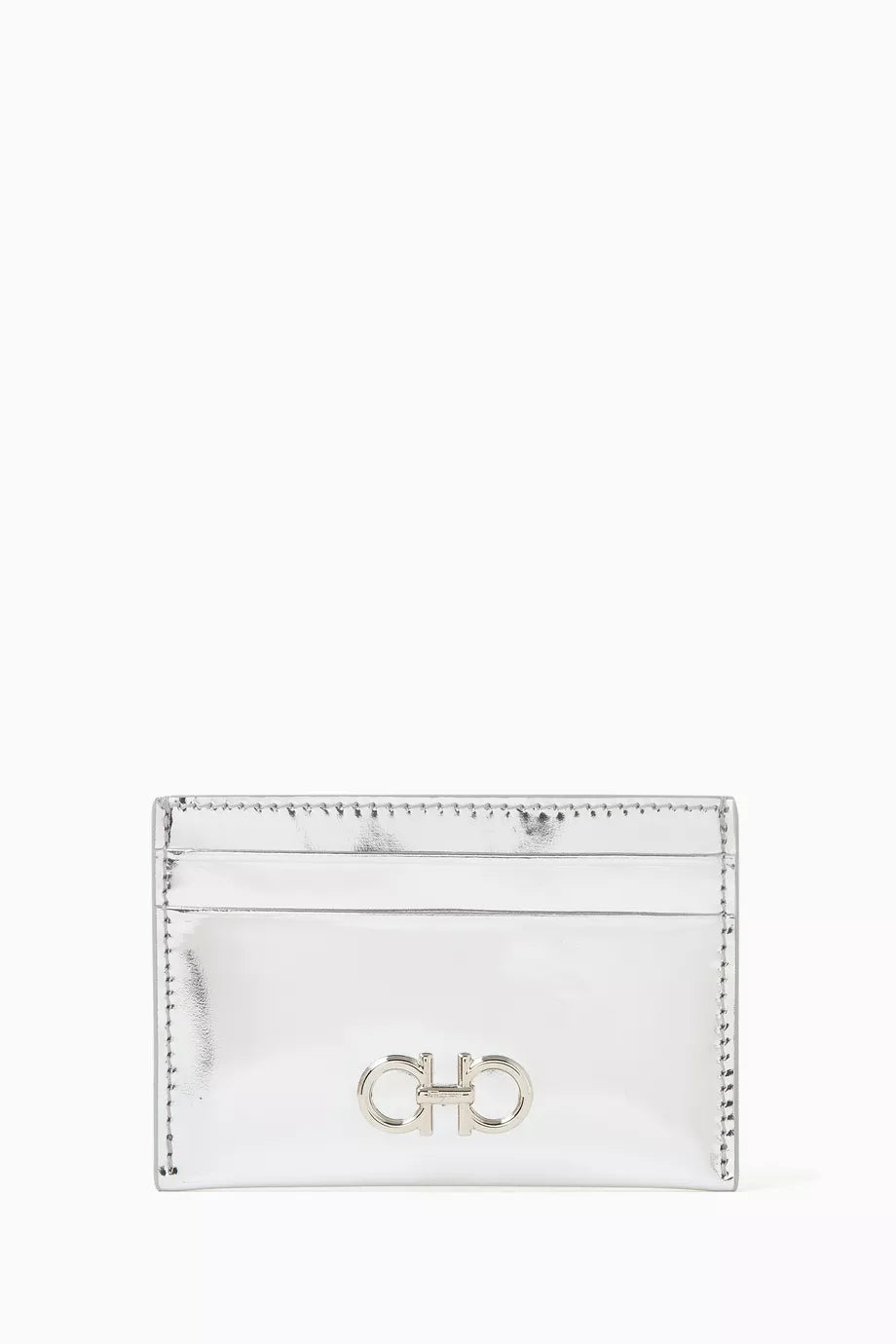 Gancini Card Holder in Hammered Leather