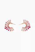 Mini Sunburst Earrings in Metal