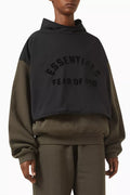Logo Layered Hoodie in Stretch-nylon & Cotton-fleece