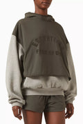 Logo Layered Hoodie in Stretch-nylon & Cotton-fleece