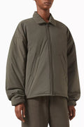 Filled Shirt Jacket in Stretch Woven Nylon