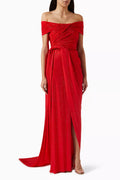Diamanté Strapless Draped Dress