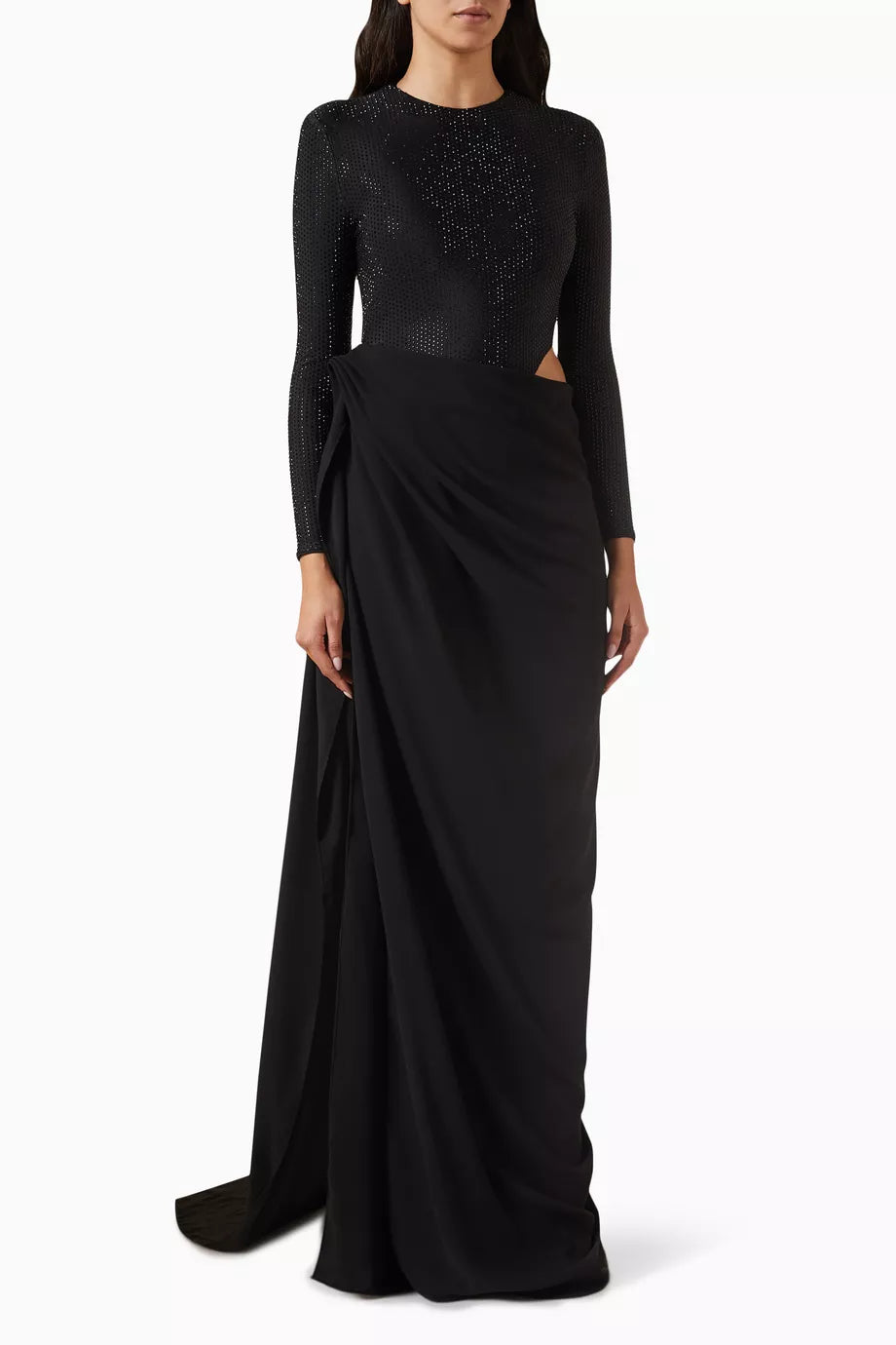 Diamanté Cut-out Leotard Dress