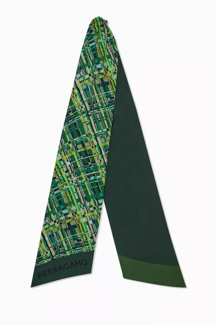 Check-print Bandeau in Silk