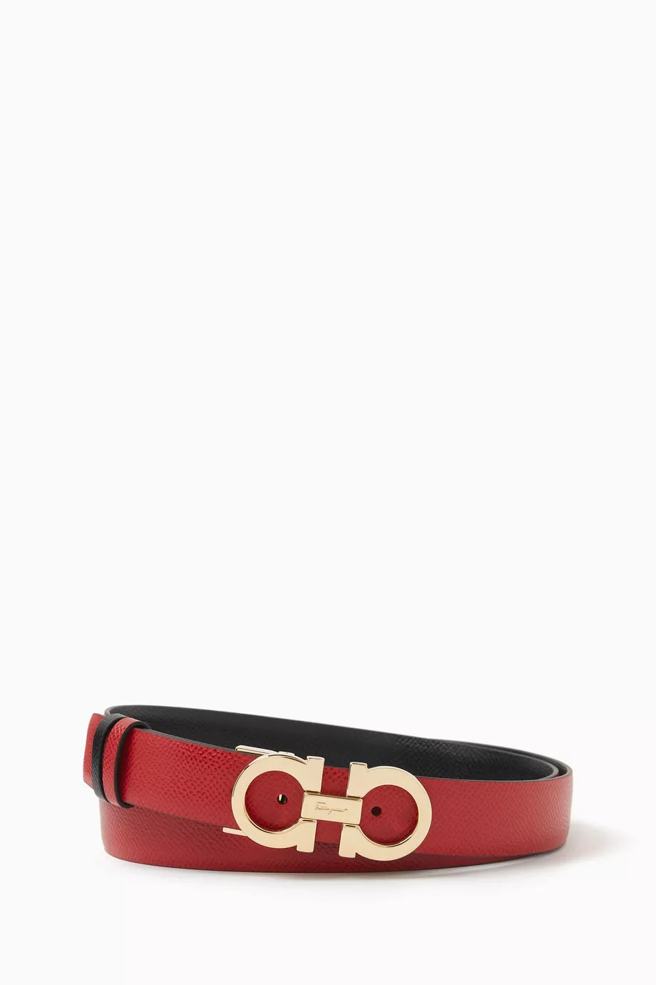 Gancini Reversible Belt in Hammered Leather