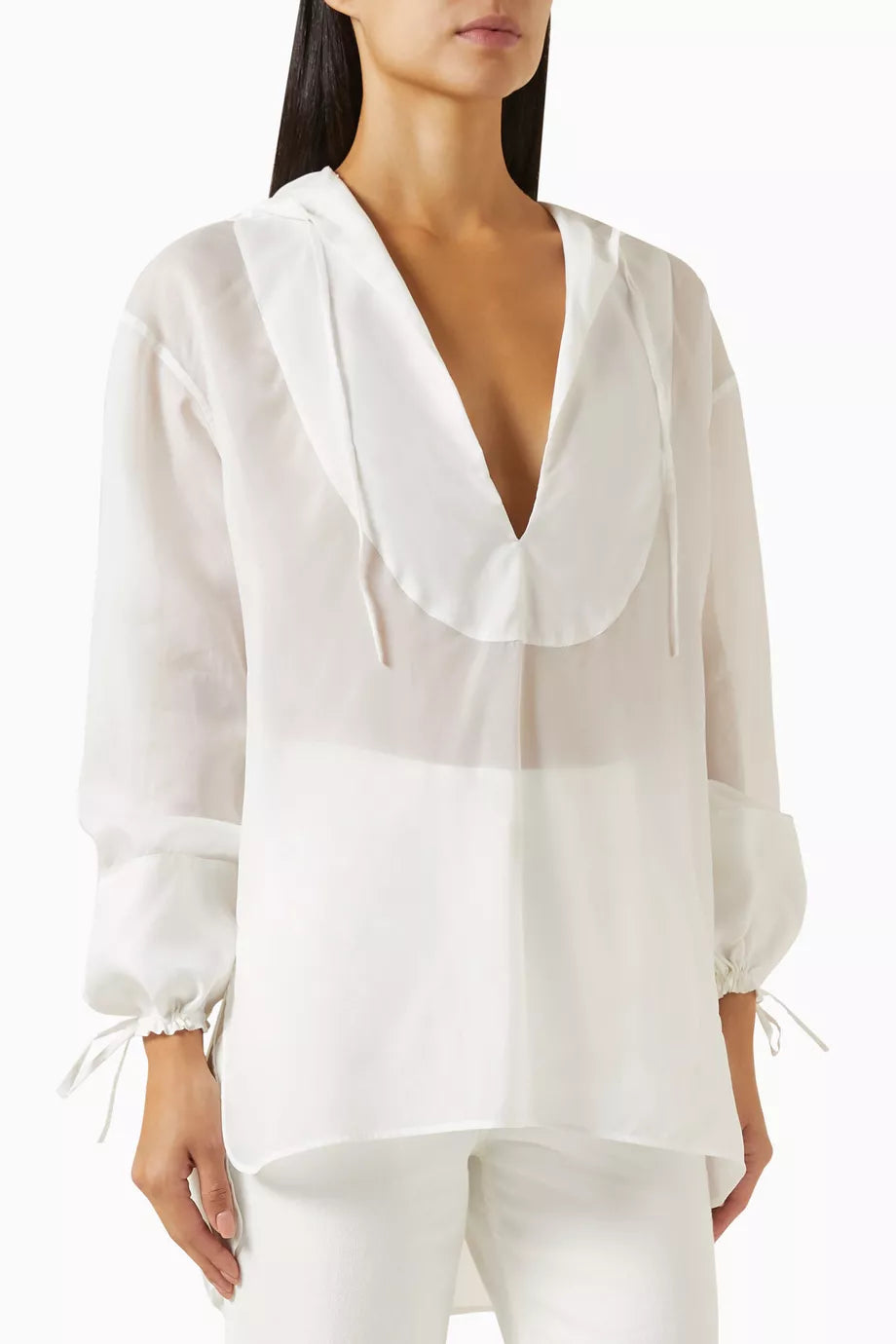 Hooded Tunic in Organza